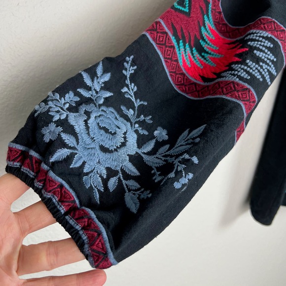 Savanna Jane Women's Embroidered Floral Boho Long Sleeve Top Large - Picture 5 of 10